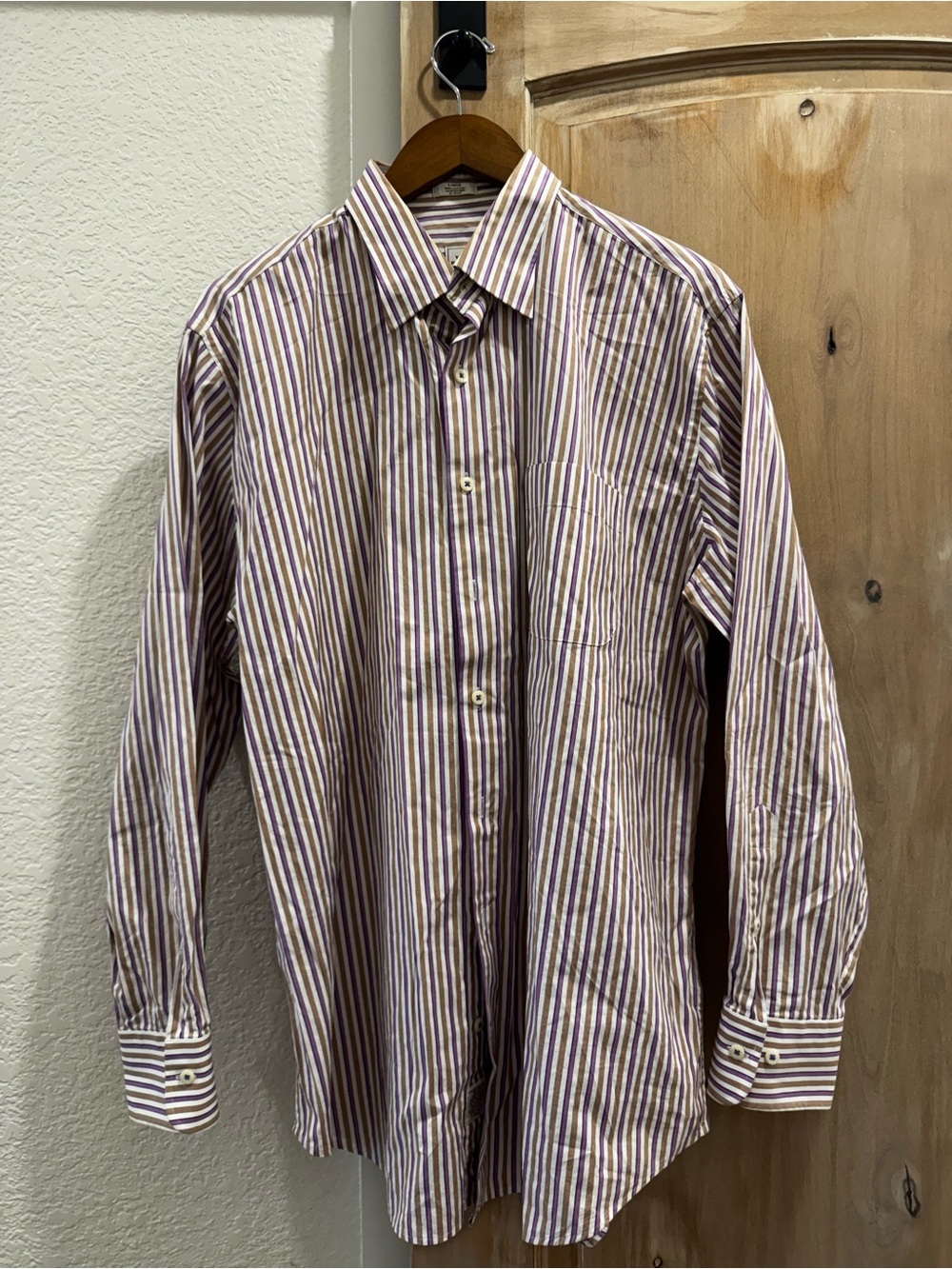 Peter Millar Large Multicolor Stripe Dress Shirt 100% Cotton Peter Millar